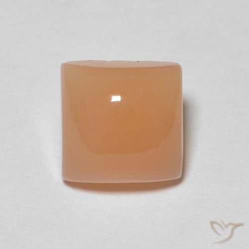 2.09ct 자연스러운 멜론 오렌지 월장석, 정사각형, 투명한
