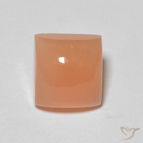 2.22ct 자연스러운 피치 오렌지 월장석, 정사각형, 투명한