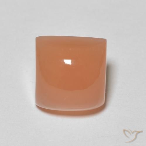 2.35ct 자연스러운 라이트 레드 오렌지 월장석, 정사각형, 투명한