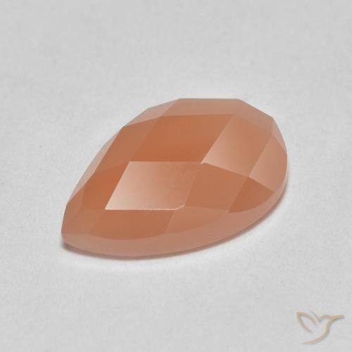1.06ct 자연스러운 멜론 오렌지 월장석, 배 모양, 투명한