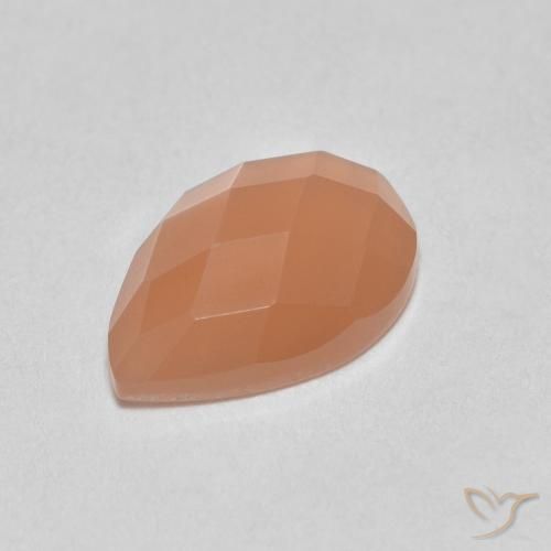 0.97ct 자연스러운 멜론 오렌지 월장석, 배 모양, 투명한