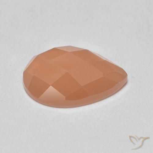 0.97캐럿 천연 멜론 오렌지 월장석, 배 모양, 투명한