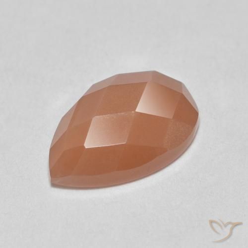 1.11ct 자연스러운 피치 오렌지 월장석, 배 모양, 투명한