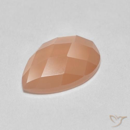 0.94ct 자연스러운 멜론 오렌지 월장석, 배 모양, 투명한