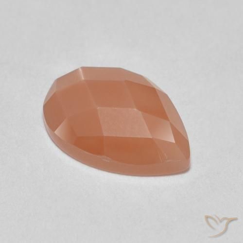 1.06ct 자연스러운 멜론 오렌지 월장석, 배 모양, 투명한