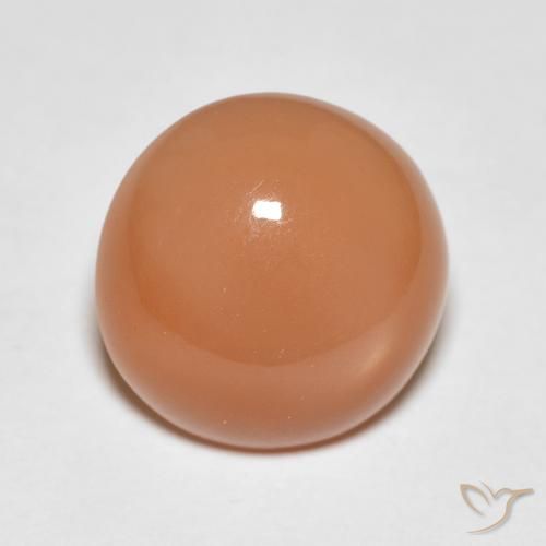 3.87ct 자연스러운 미디엄 오렌지 월장석, 둥근, 투명한