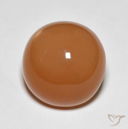 11.93ct 자연스러운 미디엄 오렌지 월장석, 둥근, 투명한