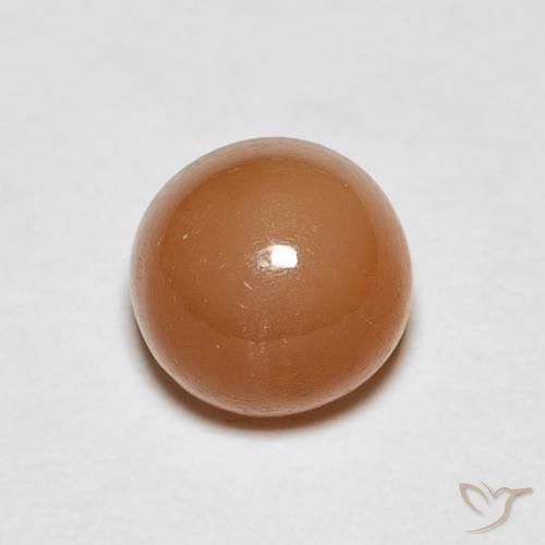 1.06ct 자연스러운 피치 오렌지 월장석, 둥근, 투명한