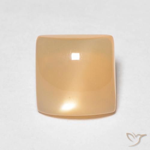 1.03ct 자연스러운 멜론 오렌지 월장석, 정사각형, 투명한