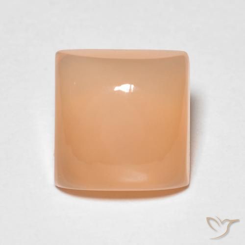 1.86ct 자연스러운 피치 오렌지 월장석, 정사각형, 투명한