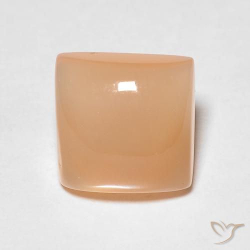 1.63ct 자연스러운 미디엄 오렌지 월장석, 정사각형, 투명/반투명