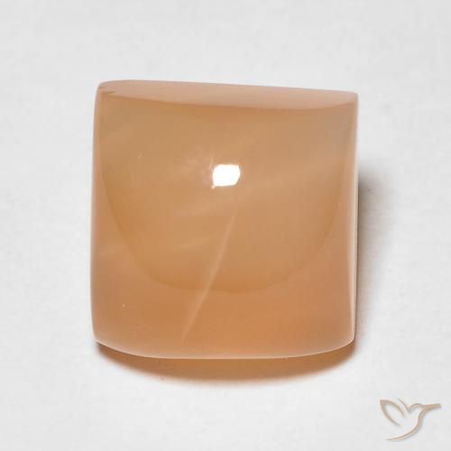 2.56ct 자연스러운 멜론 오렌지 월장석, 정사각형, 투명한