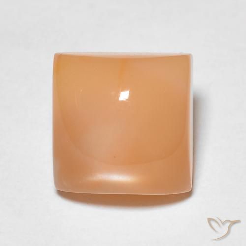 2.28ct 자연스러운 피치 오렌지 월장석, 정사각형, 투명한