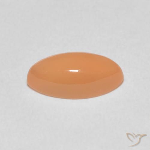 1.30캐럿 천연 피치 오렌지 월장석, 보석, 투명한