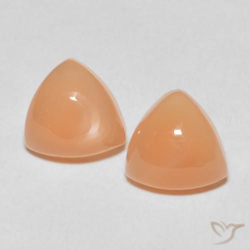 3.70ctw 자연스러운 Medium Light-Orange 월장석, 일조, 투명한