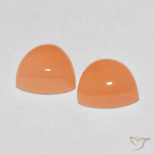 3.93캐럿 천연 Medium Light-Orange 월장석 보석, 일조, 투명한
