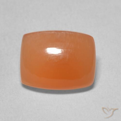 2.11ct 자연스러운 붉은 오렌지 월장석, 방석, 투명한