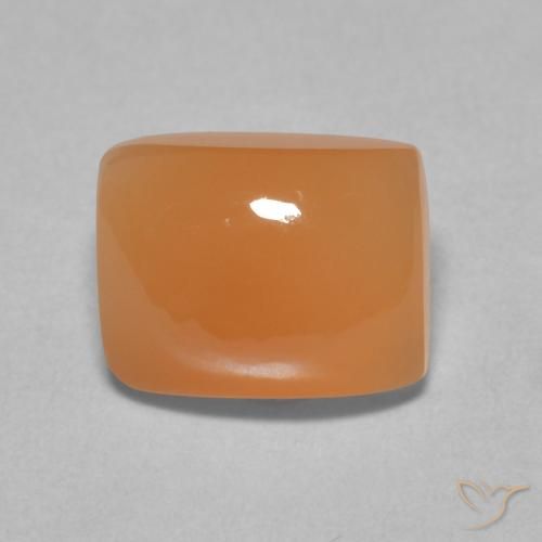 2.38ct 자연스러운 따뜻한 살구 오렌지 월장석, 방석, 투명한