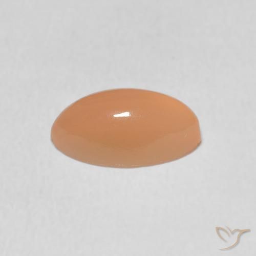 1.38캐럿 천연 멜론 오렌지 월장석, 보석, 투명한