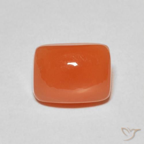 2.54ct 자연스러운 파이어 오렌지 월장석, 방석, 투명한