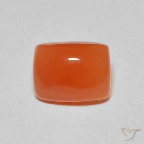 2.35ct 자연스러운 짙은 붉은 오렌지 월장석, 방석, 투명한