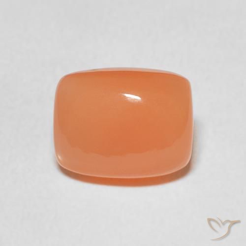 2.12ct 자연스러운 라이트 레드 오렌지 월장석, 방석, 투명한