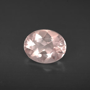 1.52캐럿 천연 라이트 핑크 모가나이트, 타원형 컷, 9×7 mm, VVS-VS