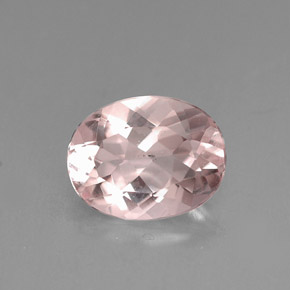 1.47캐럿 천연 라이트 핑크 모가나이트, 타원형 컷, 9×7 mm, VVS-VS