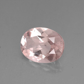 1.47캐럿 천연 라이트 핑크 모가나이트, 타원형 컷, 9×7 mm, VVS-VS
