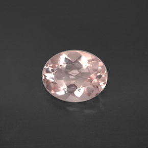 1.52캐럿 천연 라이트 핑크 모가나이트, 타원형 컷, 9×7 mm, VVS-VS