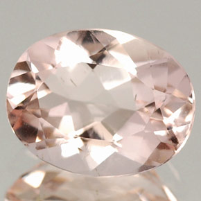 1.50캐럿 천연 라이트 핑크 모가나이트, 타원형 컷, 9×7 mm, VVS-VS