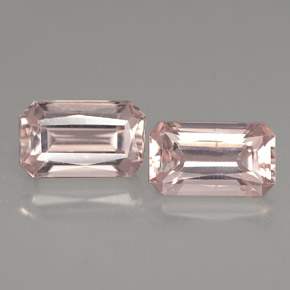 캐럿 천연 라이트 핑크 모가나이트 보석, 에메랄드 컷, 9.1×5.5 mm, VS
