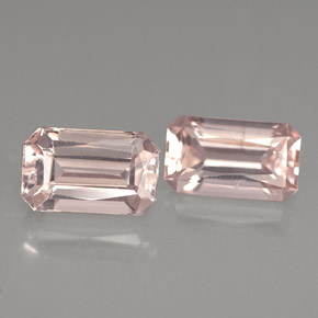 캐럿 천연 라이트 핑크 모가나이트 보석, 에메랄드 컷, 9.1×5.5 mm, VS