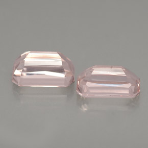 캐럿 천연 라이트 핑크 모가나이트 보석, 에메랄드 컷, 9.1×5.5 mm, VS