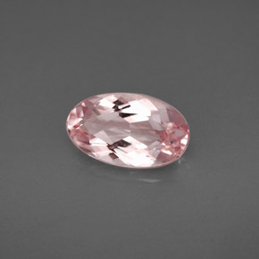 1.56캐럿 천연 라이트 핑크 모가나이트, 타원형 컷, 10.2×6 mm, VS