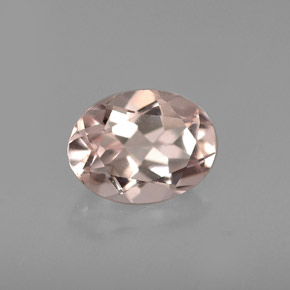 1.12캐럿 천연 라이트 핑크 모가나이트, 타원형 컷, 7.9×6 mm, VVS