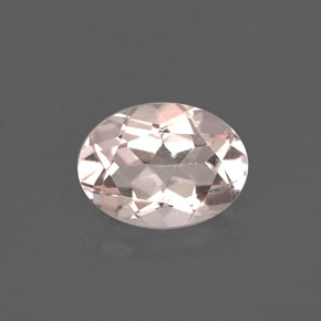 1.12캐럿 천연 라이트 핑크 모가나이트, 타원형 컷, 8×5.9 mm, VVS