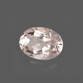 1.12캐럿 천연 라이트 핑크 모가나이트, 타원형 컷, 8×5.9 mm, VVS