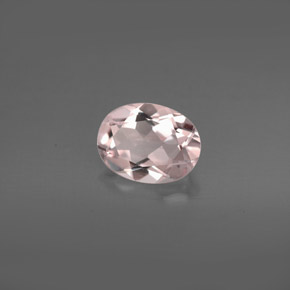 1.02캐럿 천연 라이트 핑크 모가나이트, 타원형 컷, 7.9×5.9 mm, VVS