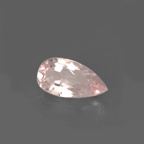 0.62캐럿 천연 라이트 핑크 모가나이트, 배 모양, 8×4.3 mm, VVS