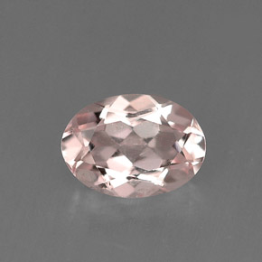 0.67캐럿 천연 라이트 핑크 모가나이트, 타원형 컷, 6.9×5 mm, VVS