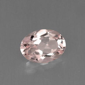 0.67캐럿 천연 라이트 핑크 모가나이트, 타원형 컷, 6.9×5 mm, VVS