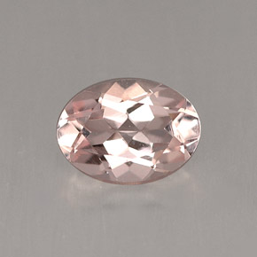0.71캐럿 천연 라이트 핑크 모가나이트, 타원형 컷, 7.1×5 mm, VVS-VS