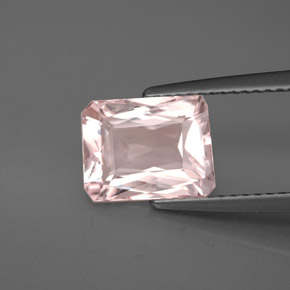 2.18캐럿 천연 라이트 핑크 모가나이트, 에메랄드 컷, 9.3×7.2 mm, VVS-VS