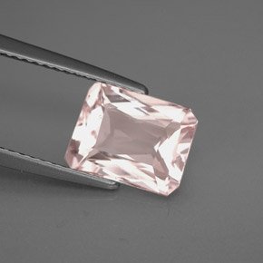 2.18캐럿 천연 라이트 핑크 모가나이트, 에메랄드 컷, 9.3×7.2 mm, VVS-VS