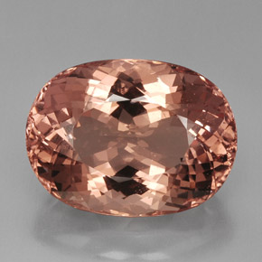 40.85캐럿 천연 살몬 모가나이트, 타원형 컷, 25.6×19.1 mm, VVS