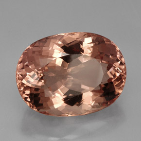 40.85캐럿 천연 살몬 모가나이트, 타원형 컷, 25.6×19.1 mm, VVS