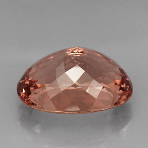 40.85캐럿 천연 살몬 모가나이트, 타원형 컷, 25.6×19.1 mm, VVS