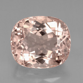 7.50캐럿 천연 살몬 모가나이트, 쿠션 컷, 12.7×11.1 mm, VS-SI