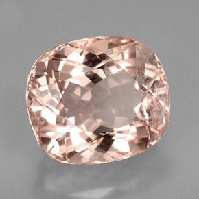 7.50캐럿 천연 살몬 모가나이트, 쿠션 컷, 12.7×11.1 mm, VS-SI